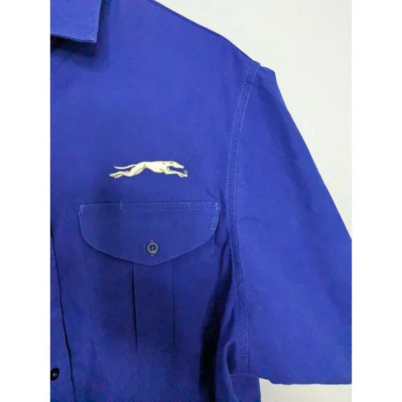 Affinity Apparel Blue Short-Sleeve Shirt Sz 22 Mens Polyester Cotton Greyhound - Picture 10 of 15